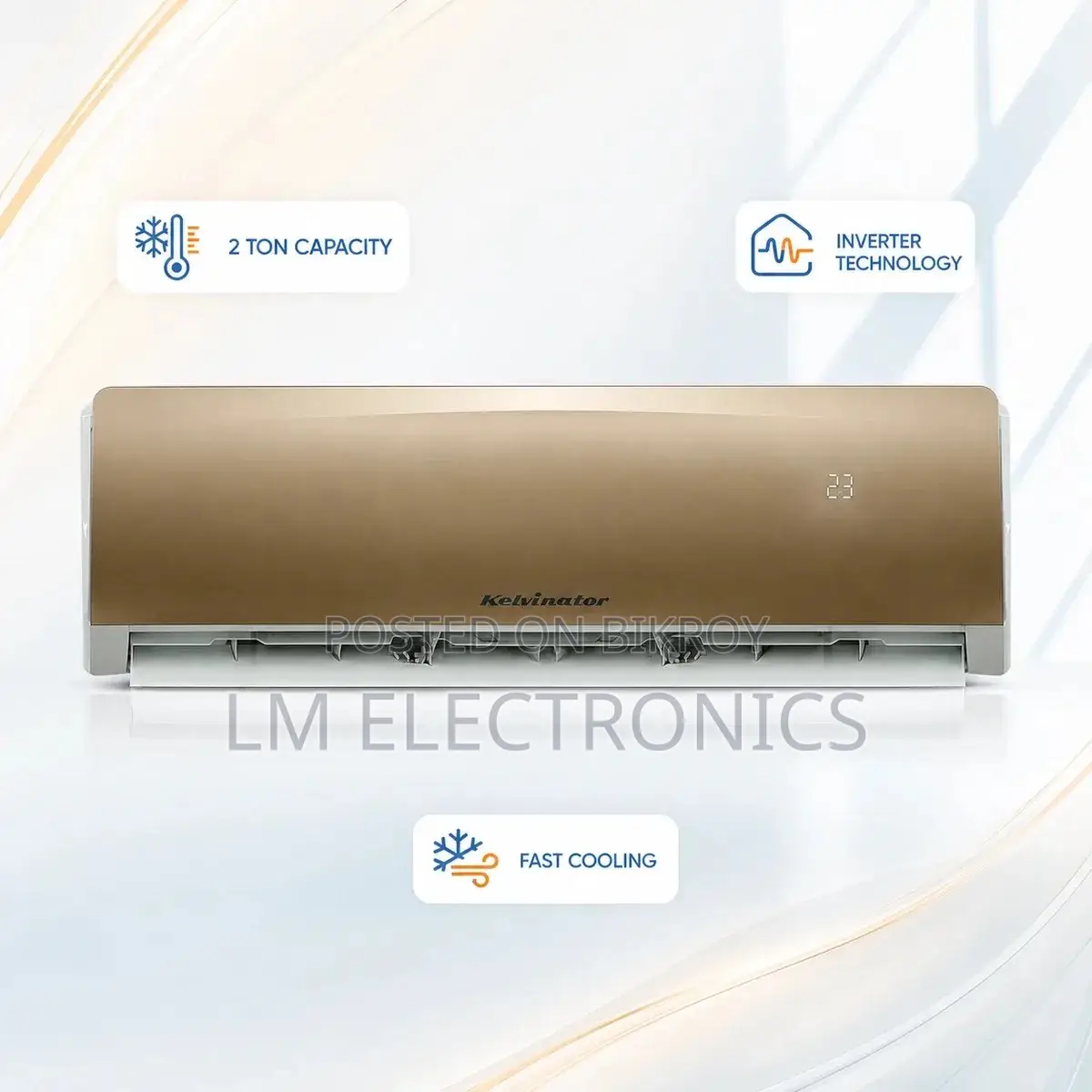 Kelvinator 02 Ton Golden Inverter AC Golden