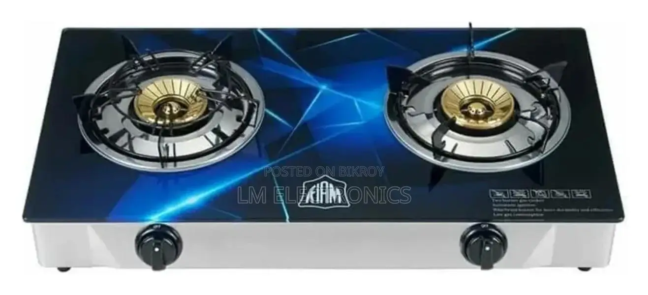 Kiam Gas Stove With Glass-Double Burner