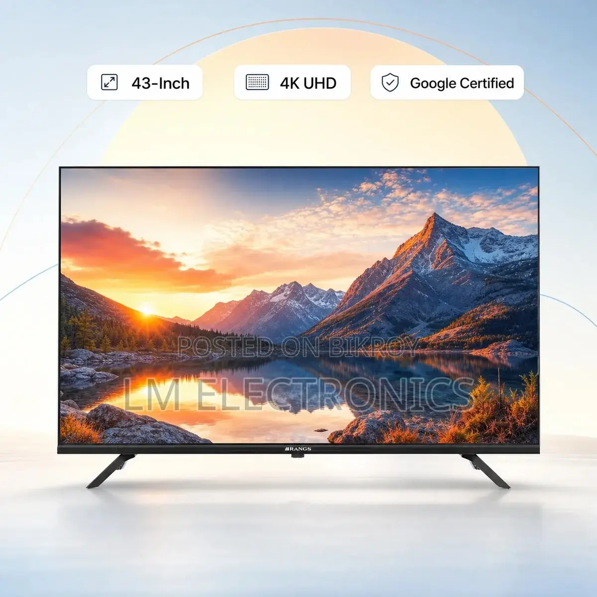 Rangs 43-Inch Google Certified Frameless 4K UHD Android TV