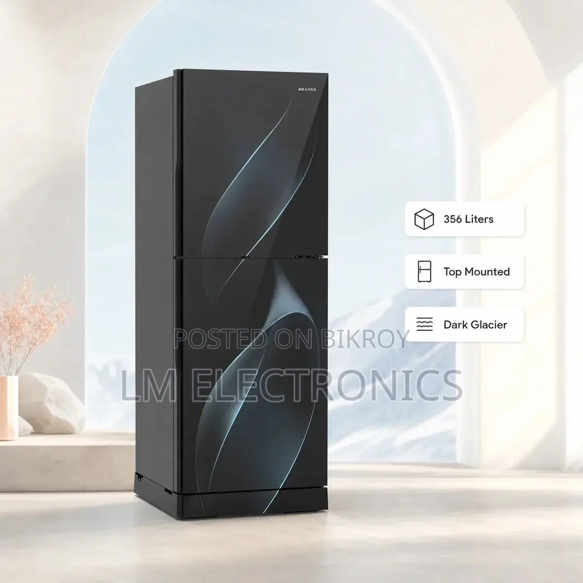Rangs Dark Glacier Top Mounted 356L Refrigerator