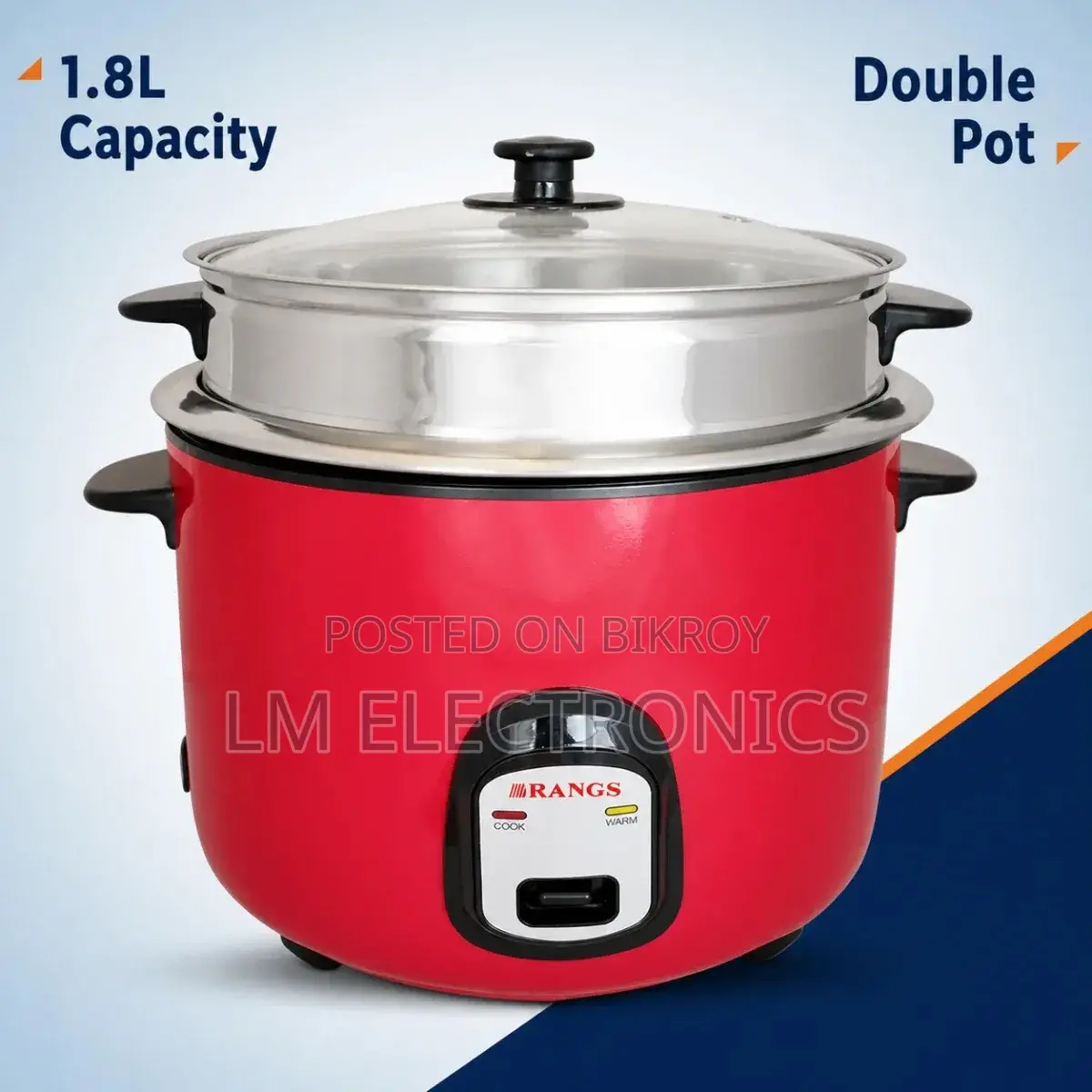 Rangs Rice Cooker 1.8L Full Body Double Pot