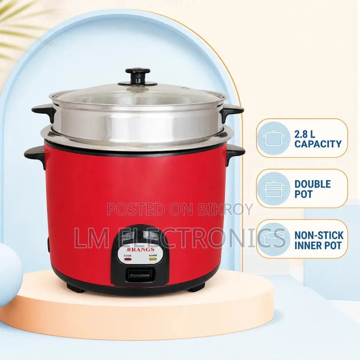Rangs Rice Cooker 2.8L Full Body Double Pot