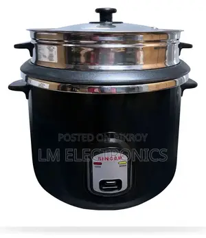 Singer Deluxe Black 2.8L Rice Cooker with Double Bowl