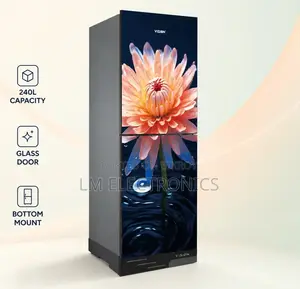 Vision 240 Liter Glass Door Refrigerator Water DO Daisy Bottom Mount