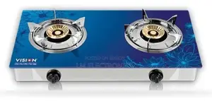 Vision 3D-Sky Tempered Glass Double NG Gas Stove – Blue