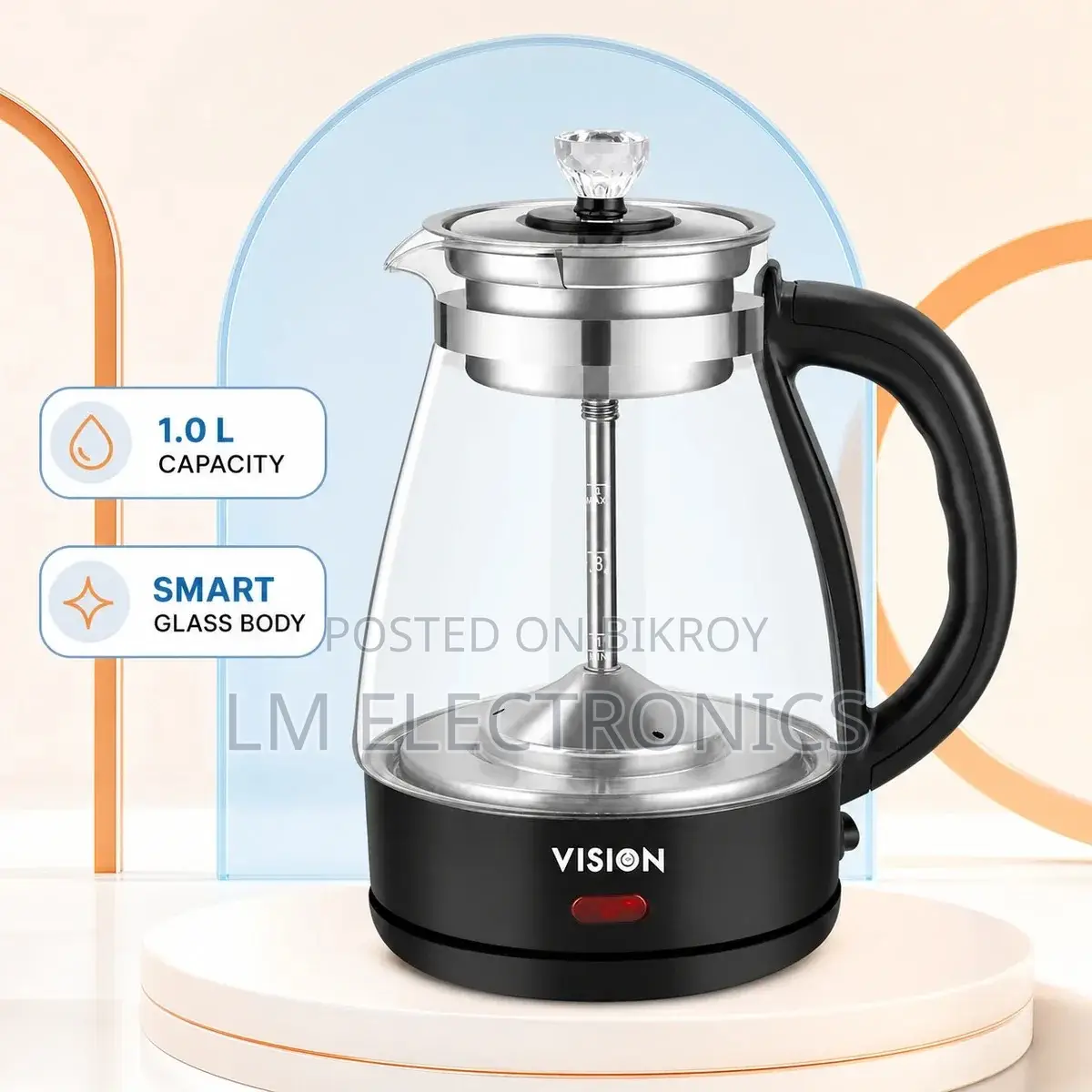 Vision E. Kettle 1.0L VIS-EK-020 (Smart Glass)