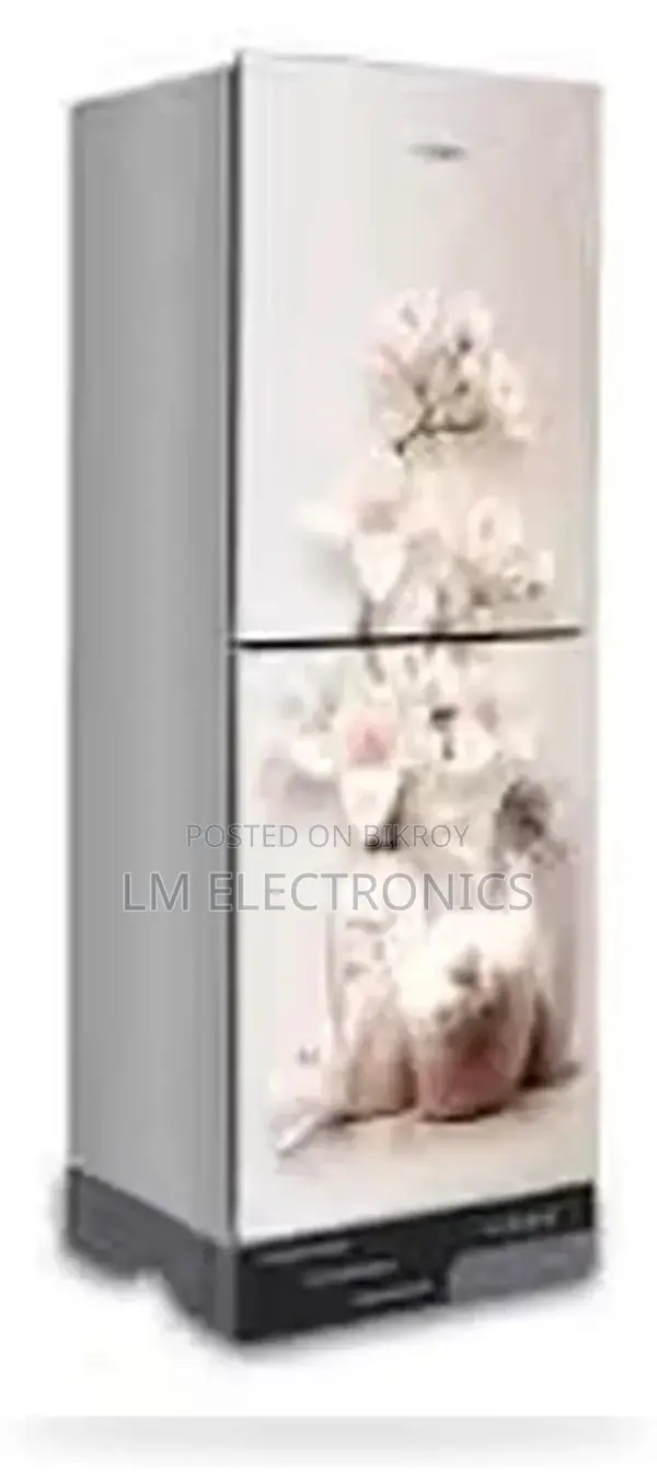 Vision Glass Door Refrigerator RE-222 Liter Vase W Magnolia Flower Top
