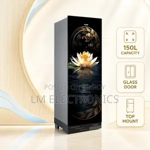 Vision Glass Door Refrigerator RE-150 Liter Moonlight Lily Flower Top 