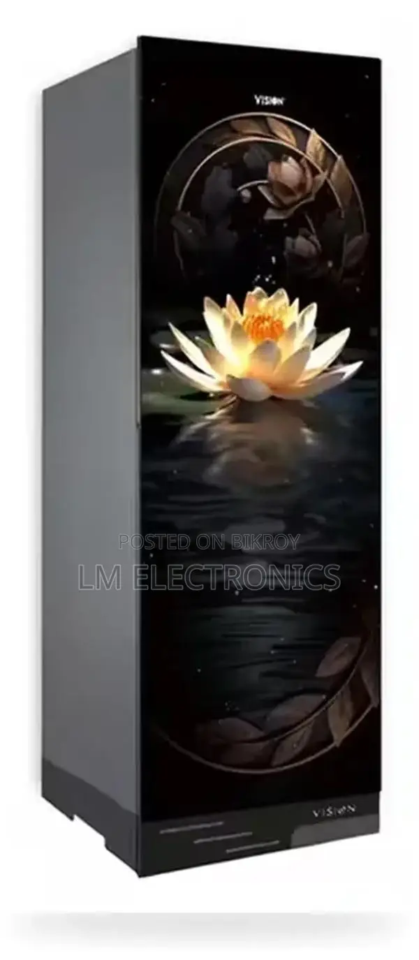 Vision Glass Door Refrigerator RE-150 Liter Moonlight Lily Flower Top 