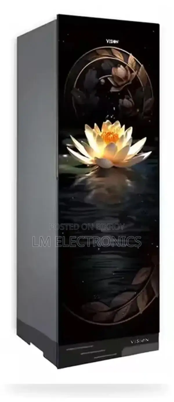Vision Glass Door Refrigerator RE-150 Liter Moonlight Lily Flower Top 