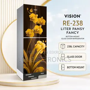 Vision Glass Door Refrigerator RE-238 Liter Pansy Fancy Bottom Mount