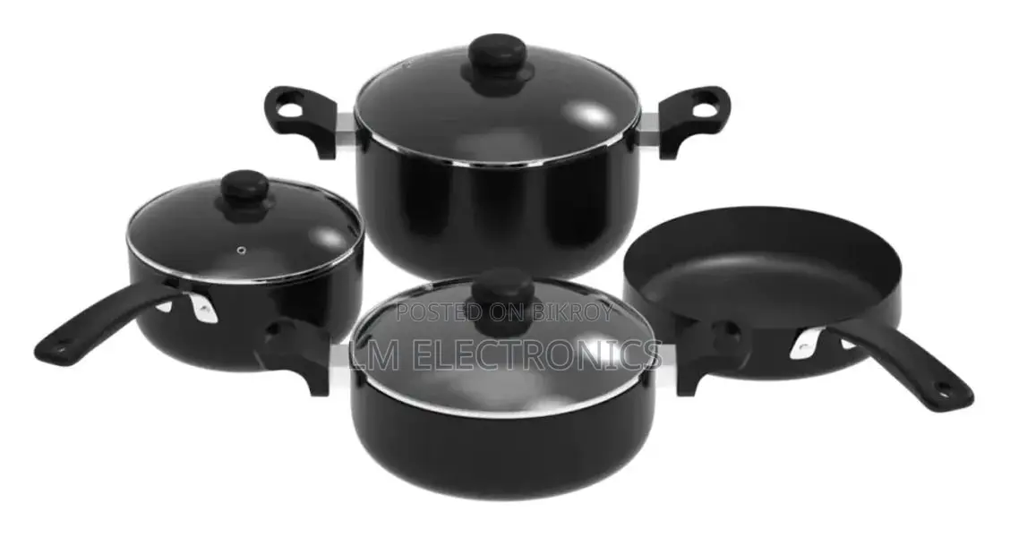 Kiam 7in1 Black 7 Pcs Non Stick Cookware Set