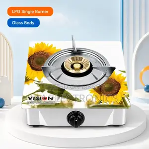 Vision Lpg Single Glass Body Gas Stove Sun Flower 3d