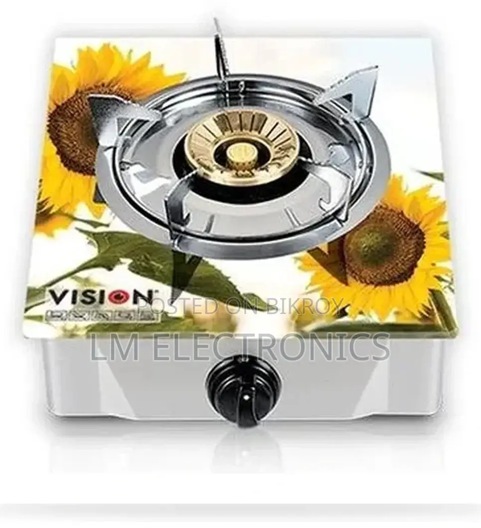 Vision Lpg Single Glass Body Gas Stove Sun Flower 3d