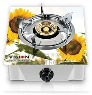 Vision Lpg Single Glass Body Gas Stove Sun Flower 3d