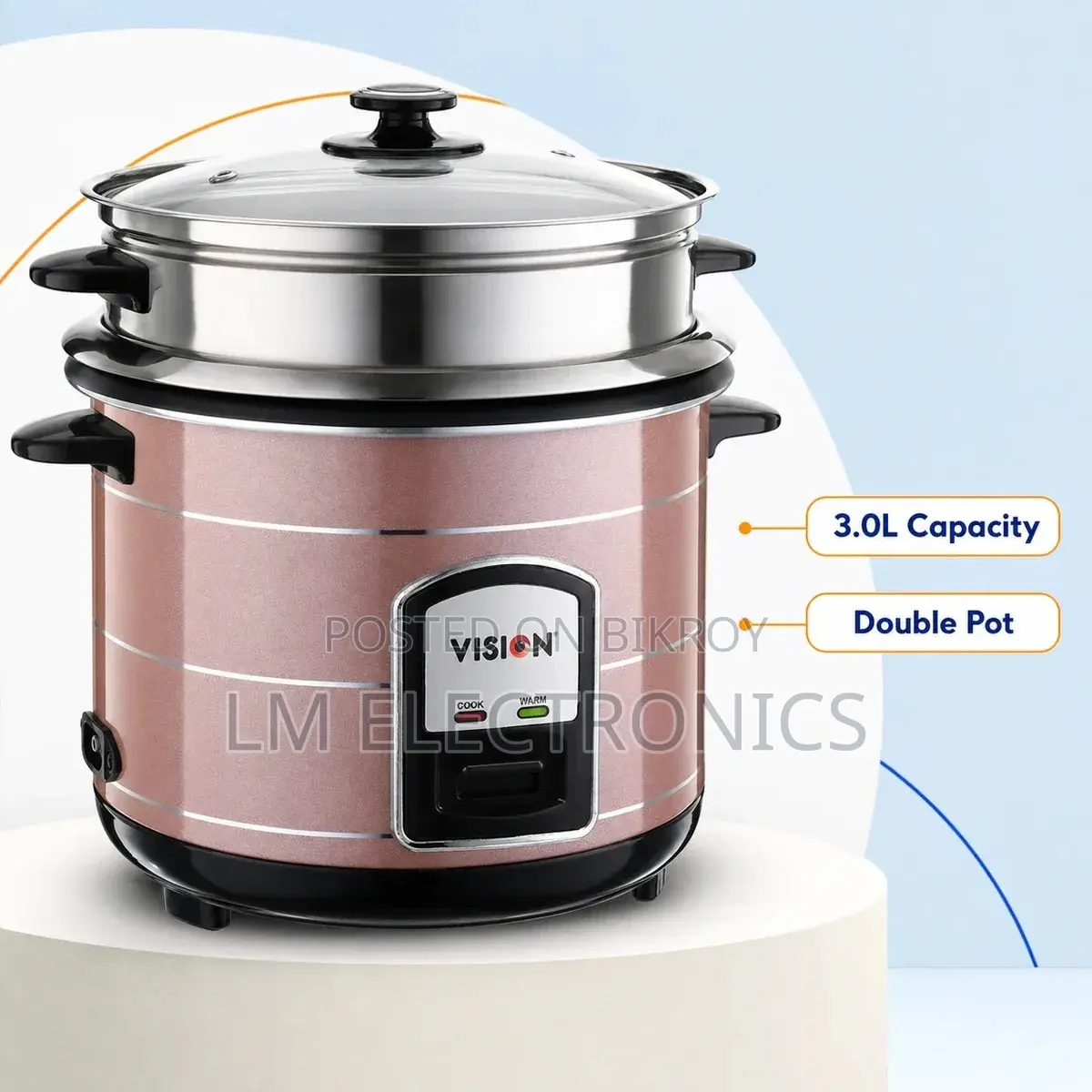 Vision Rice Cooker 3.0 Liter Coffee (Double Pot)