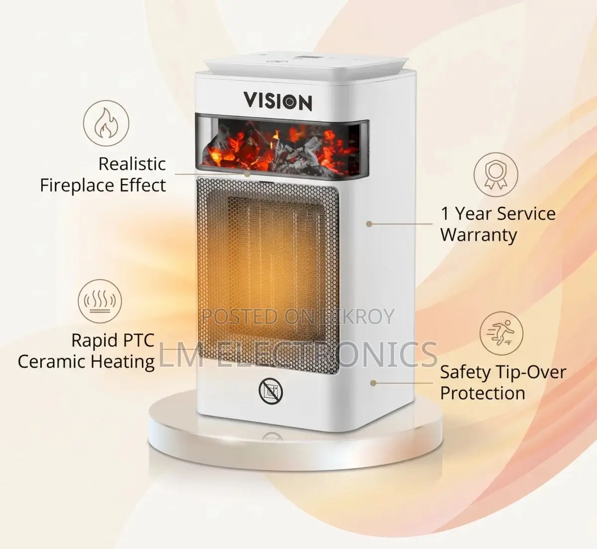 Vision Room Heater - Fire
