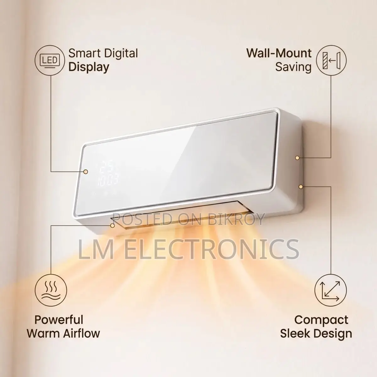 Vision Room Heater Wall Mount 01