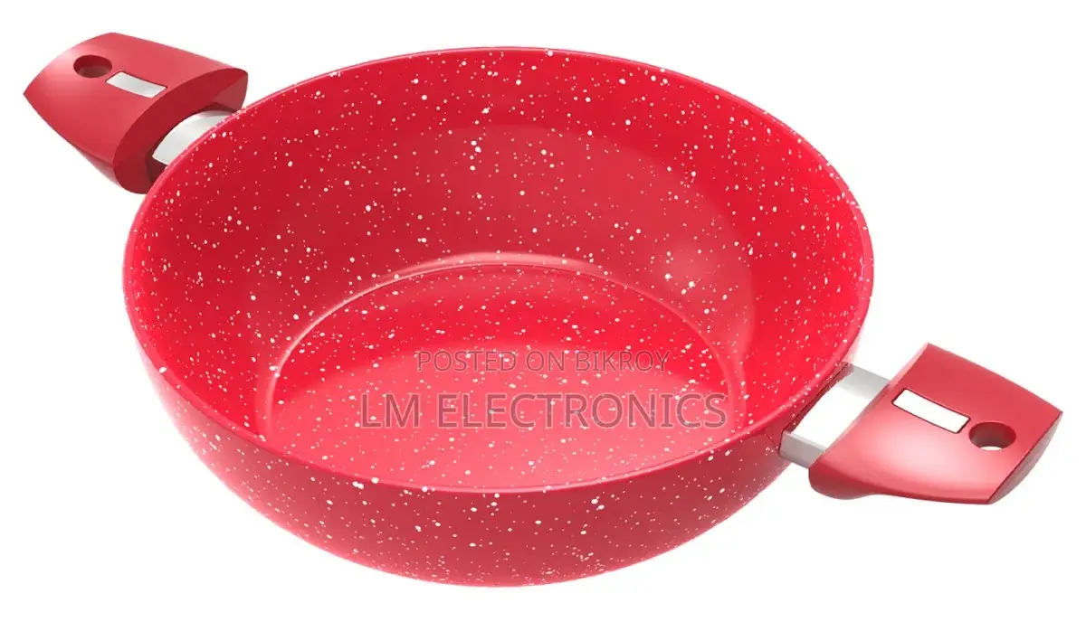 Walton Ceramic Coated Wok Pan With Glass Lid 24 cm