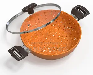 Walton Ceramic Coated Wok Pan With Glass Lid 24 cm