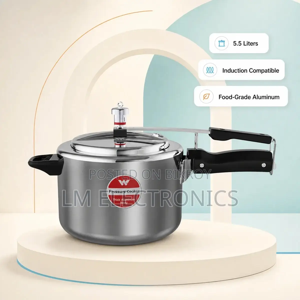 Walton Manual Straight Classic Induction Pressure Cooker 5.5L