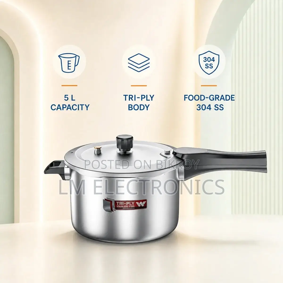 Walton Triply Pressure Cooker 5L