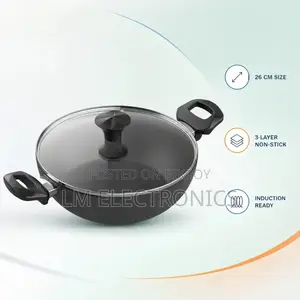 Walton Wok Pan 26cm with Glass Lid Classic Induction