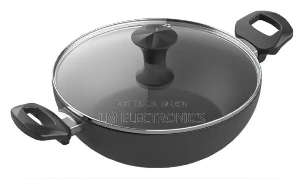 Walton Wok Pan 28cm with Glass Lid Classic Induction