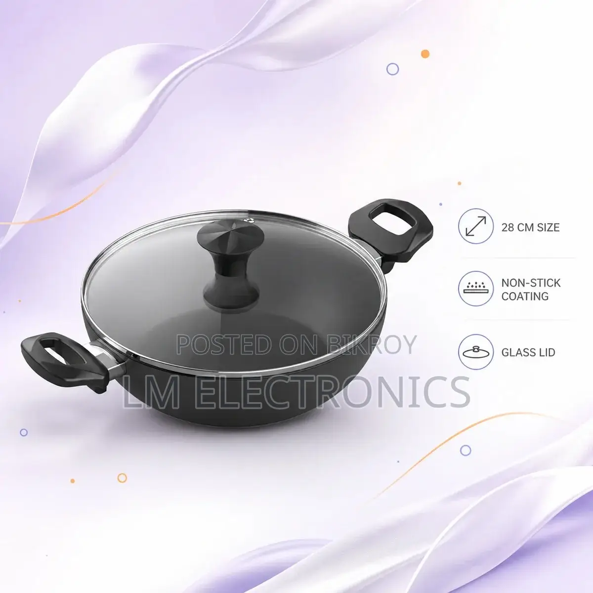 Walton Wok Pan with Glass Lid Classic (28 cm)