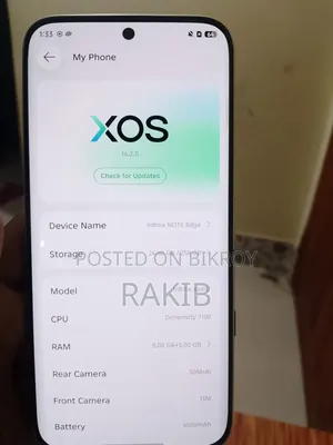 New Infinix Note Edge 256 GB Silver