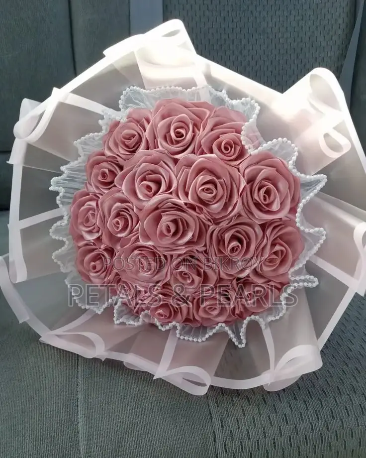 Handmade Satin Ribbon Flower Bouquet | Custom Gift