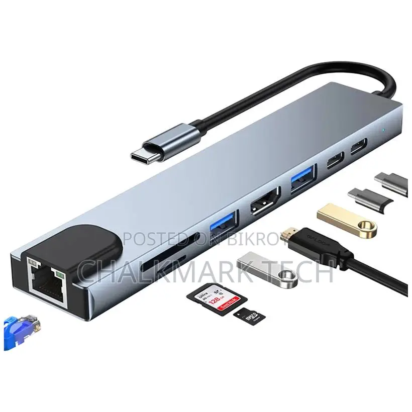 Type-C HUB, 8 in 1 USB C Adapter