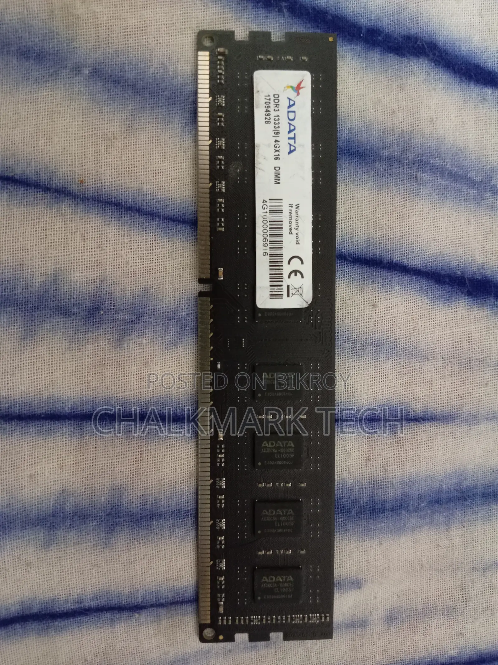 Adata 4GB DDR3 1333MHz Desktop RAM