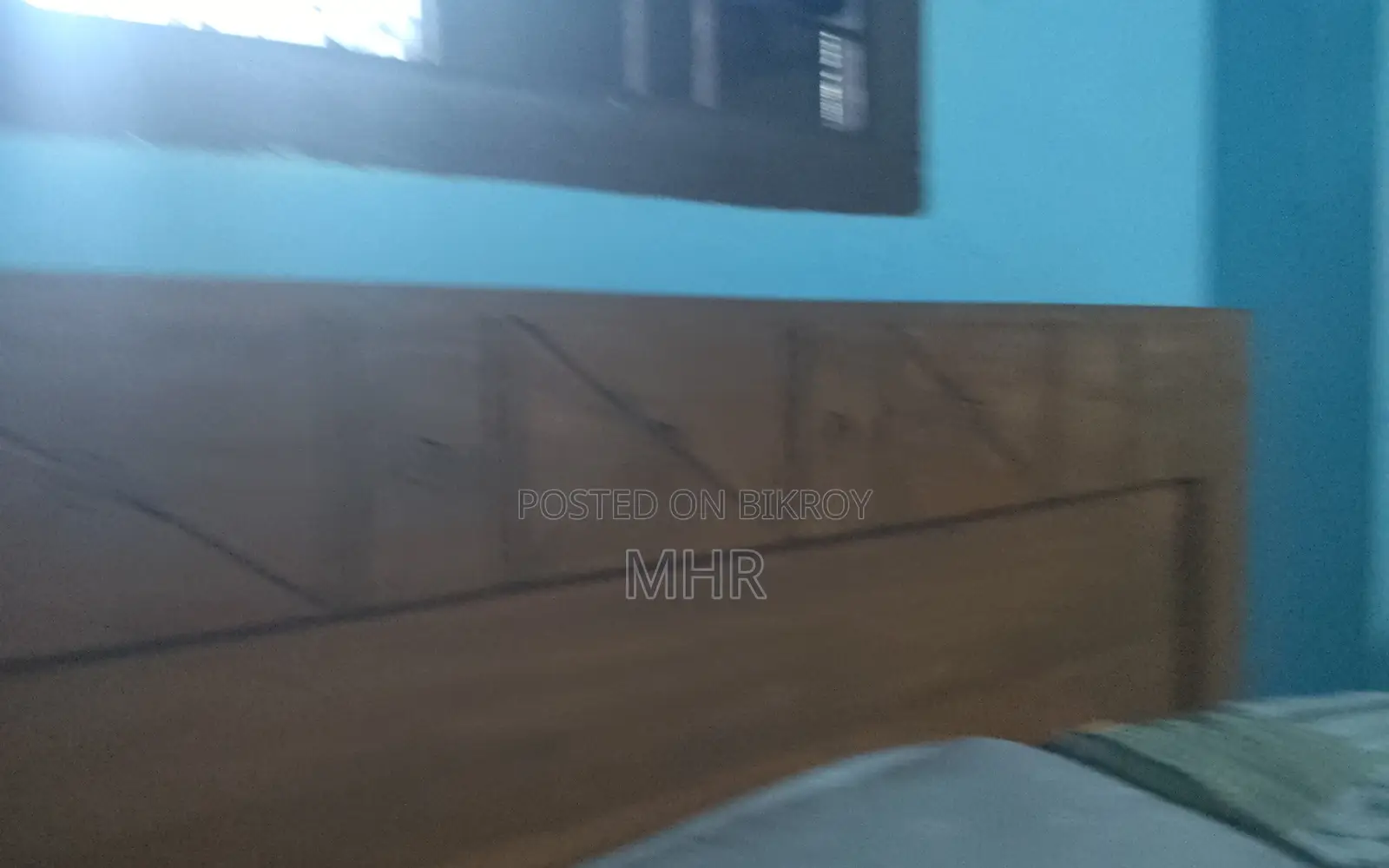 Furniture, Wooden Bed, Double Size, Mattress