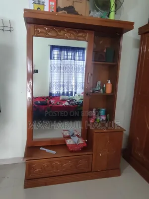Mahogany Wood Dressing Table - Dressing Table With Drawer & Cabinet