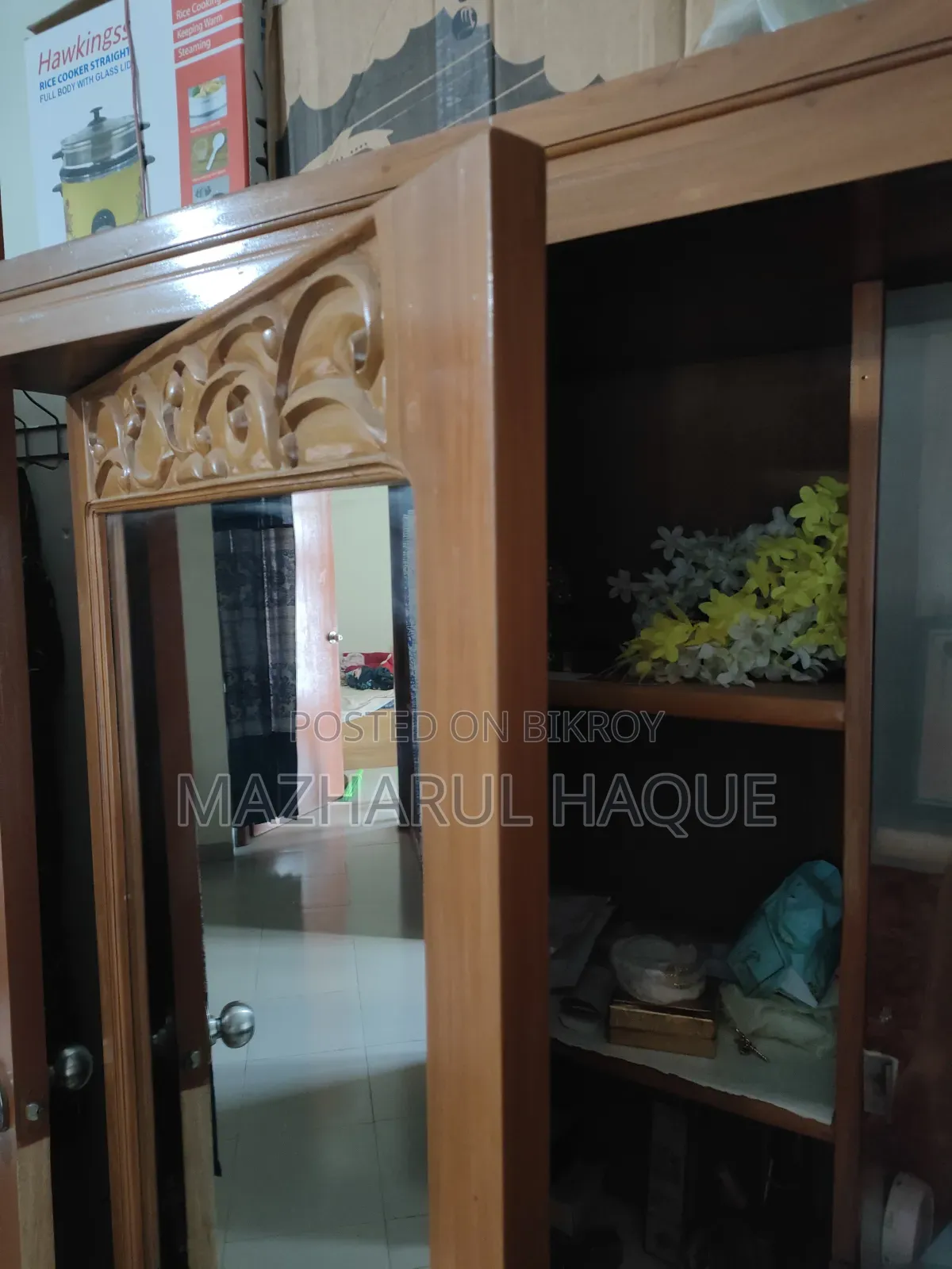 Mahogany Wood Dressing Table - Dressing Table With Drawer & Cabinet