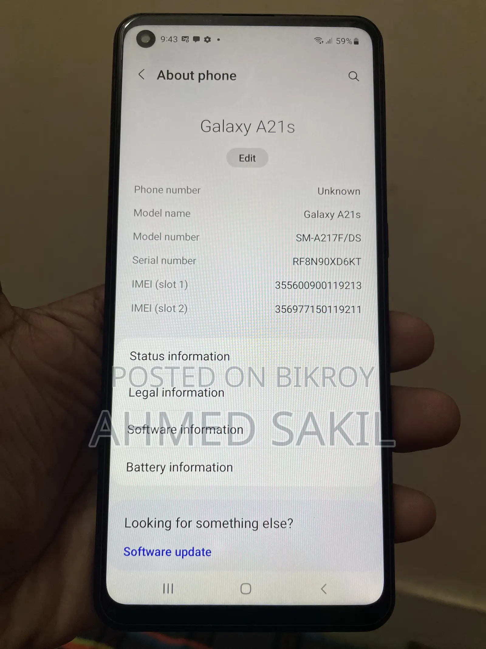 স্যামসাং গ্যালাক্সি এ২১এস ৬৪ জিবি ব্ল্যাক