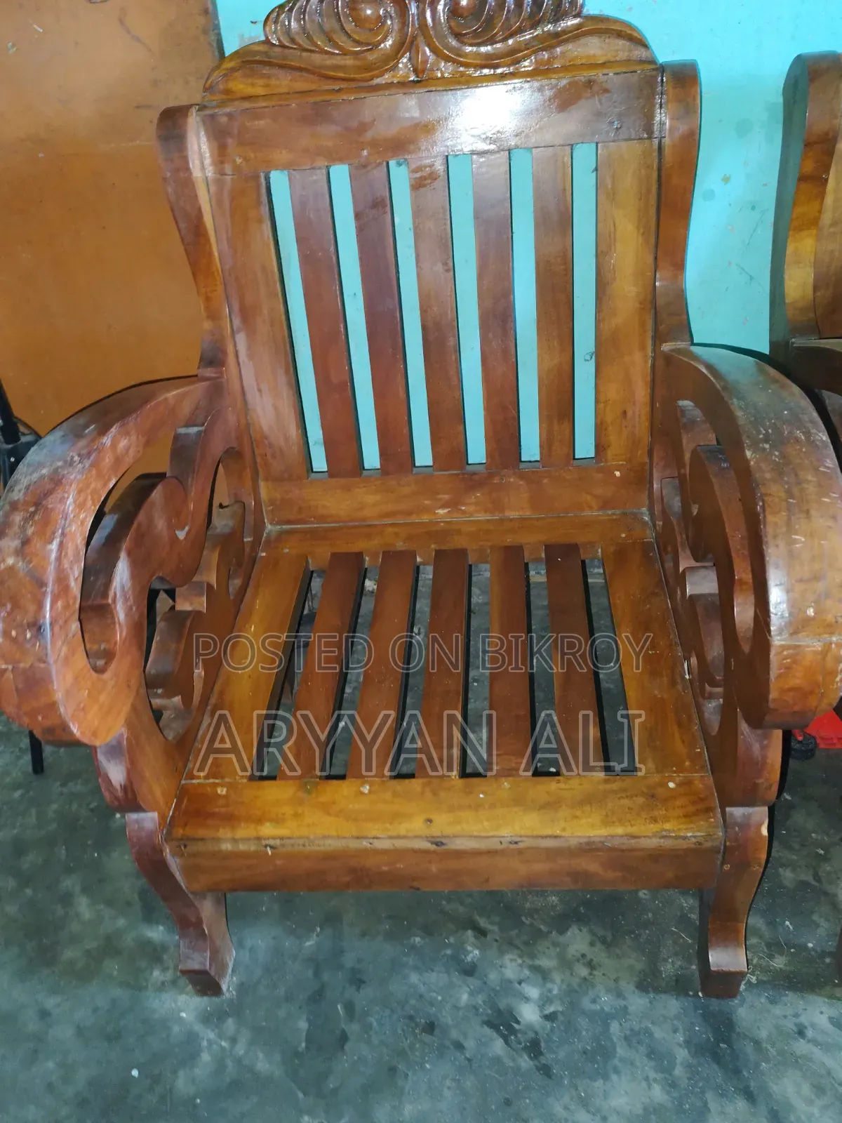 Five-Seat Wooden Sofa Set