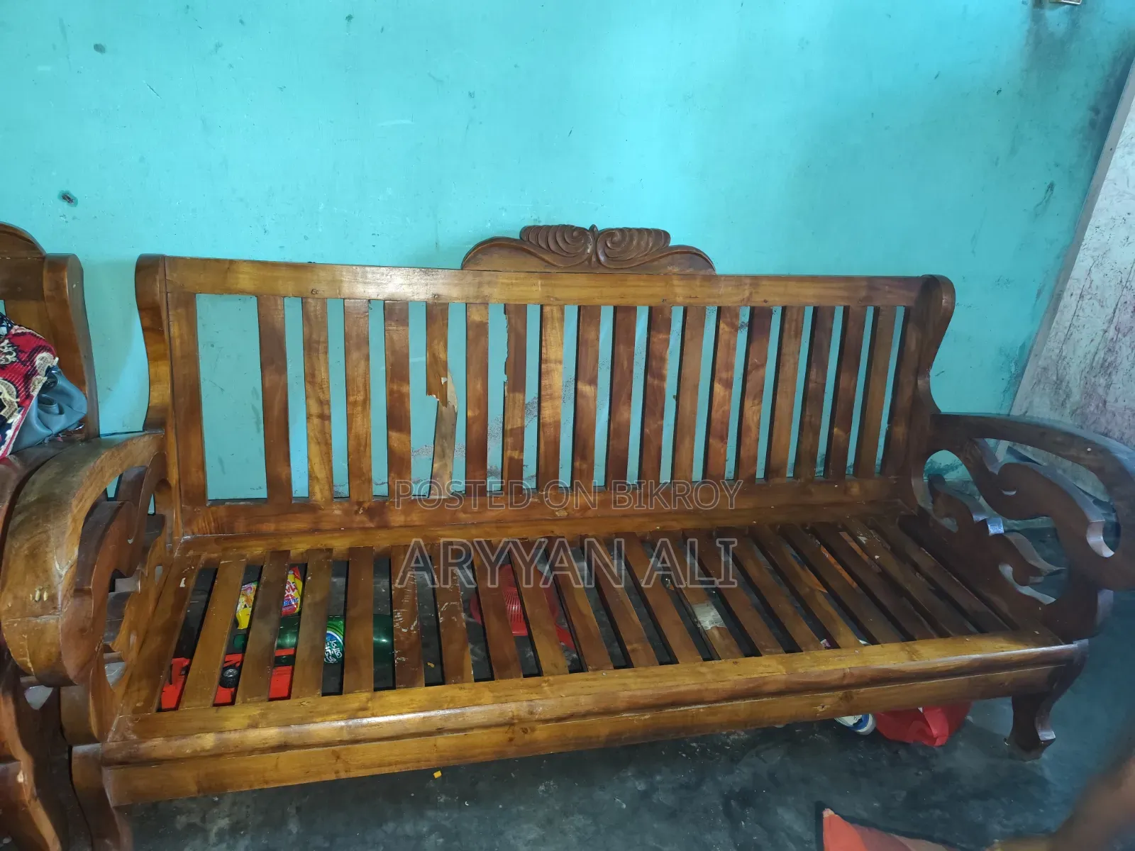 Five-Seat Wooden Sofa Set