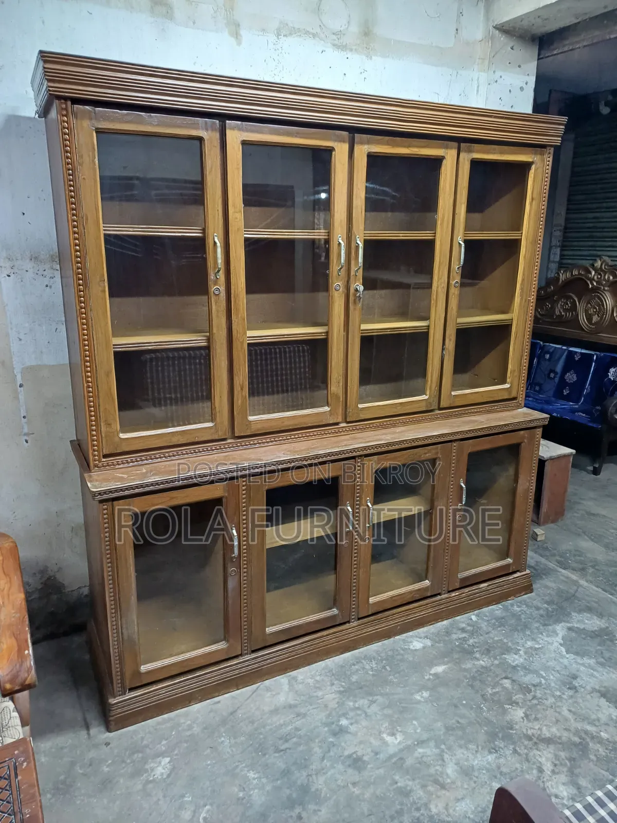 Teak Wood Wall Showcase 6/6 Feet