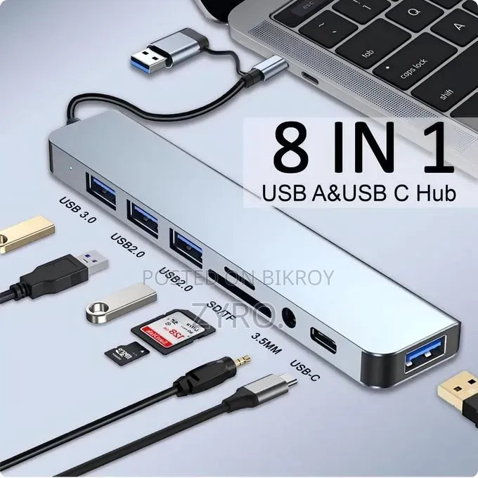 ৮ ইন ১ ইউএসবি সি হাব ইউএসবি সি অ্যাডাপ্টার ৪কে এইচডিএমআই সহ