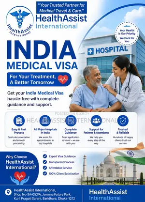 All assistance including Indian medical double entry and tourist visa processing.