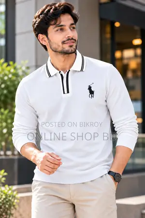 প্রিমিয়াম এমব্রয়ডারি ফুল স্লিভ পোলো শার্ট