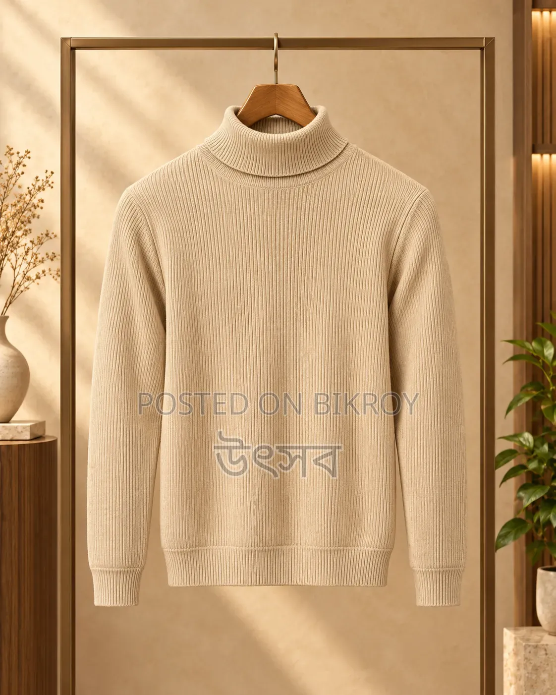Premium Ribbed High Neck Sweater