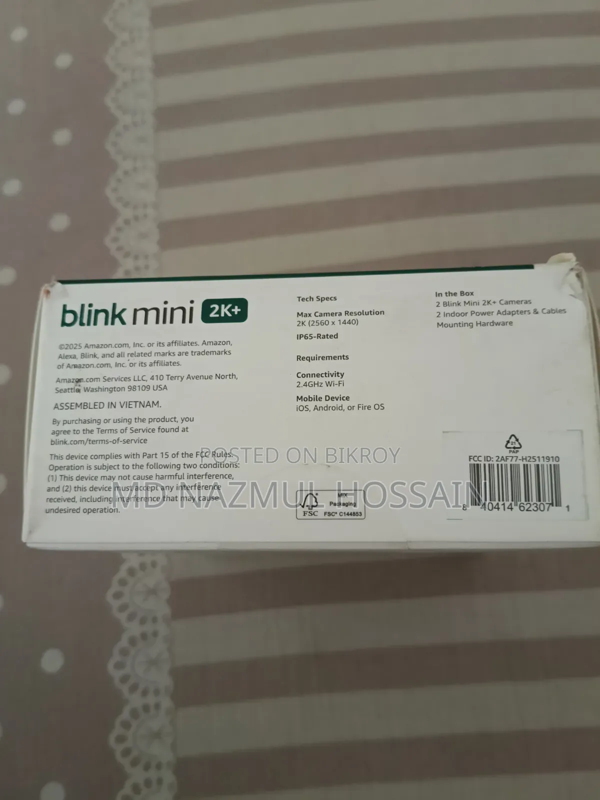 Blink Mini 2K Plug-in Indoor/Outdoor * Two Cameras