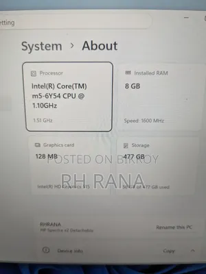 ল্যাপটপ এইচপি স্পেকট্রার এক্স২ ৮জিবি ইন্টেল কোর এম ইএমএমসি ৫০০জিবি