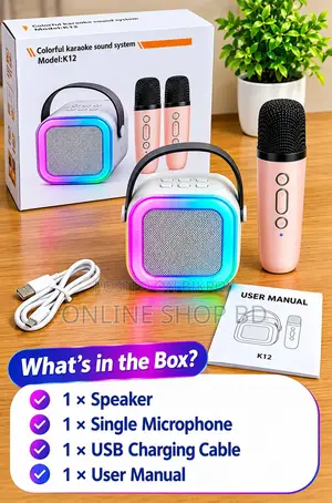 K12 Portable Karaoke Bluetooth Speaker With Microphone-