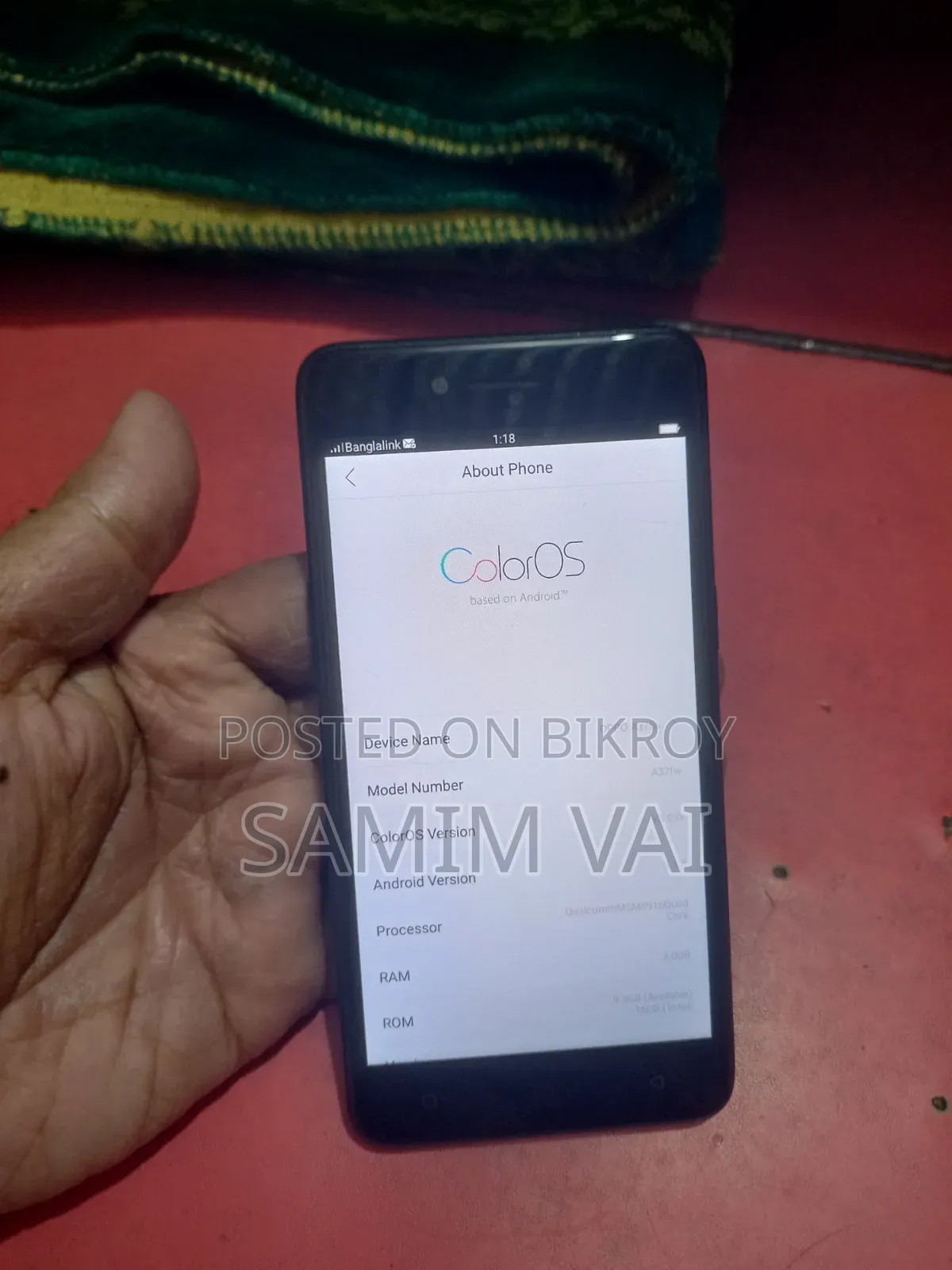 Oppo A37 16 GB Black