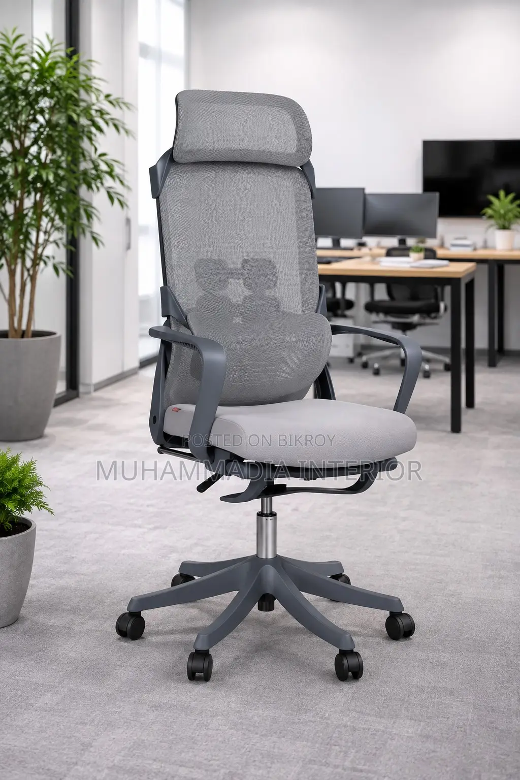 FLEX ERGO– Ash, Sleeping Mode Boss Chair – MID-FY-15-V3.