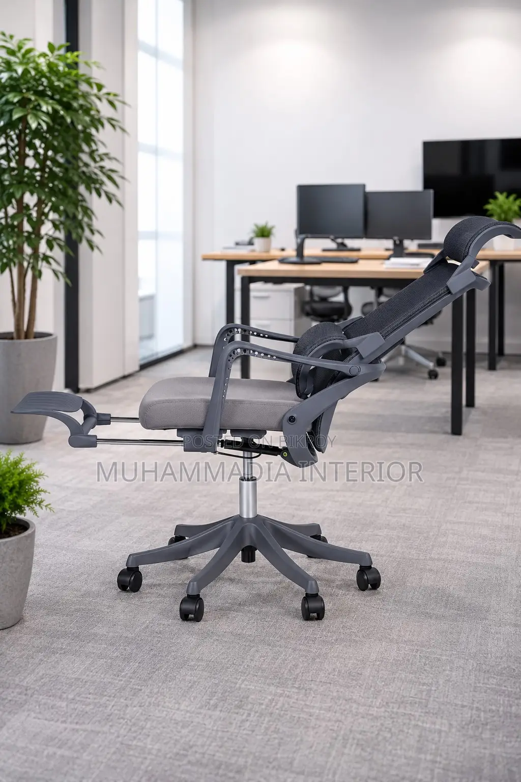 FLEX ERGO– Ash, Sleeping Mode Boss Chair – MID-FY-15-V3.